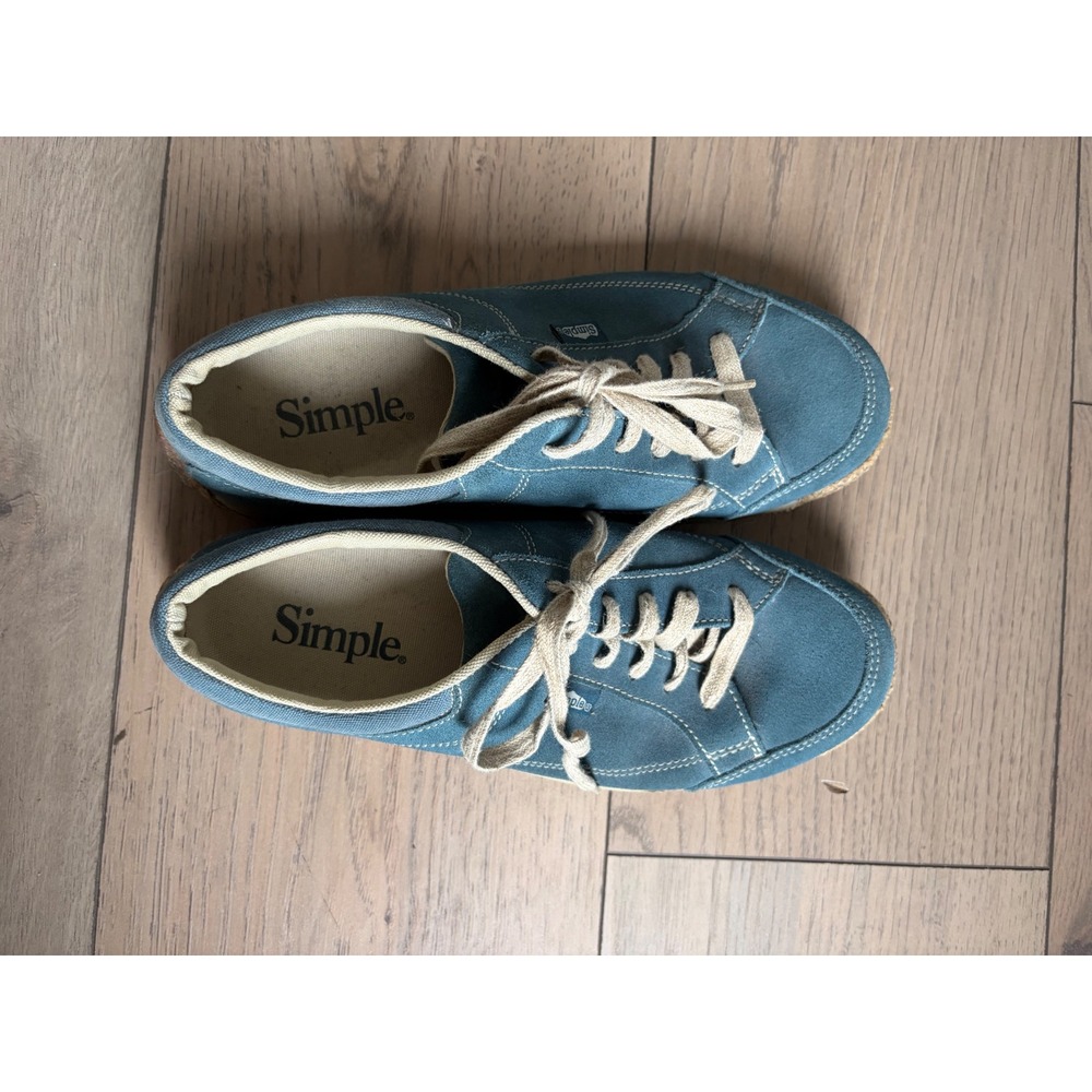 Simple Shoes OS Sneaker Blue Suede Low Top Lace‎ Up Mens 8 Womens 9.5 9715